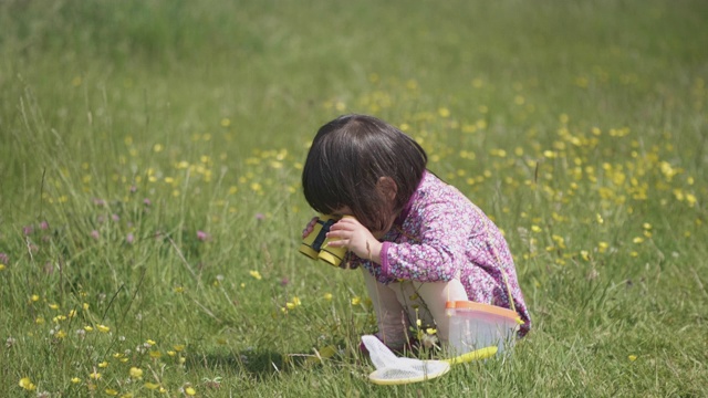 北爱尔兰夏天乡下玩耍的小女孩