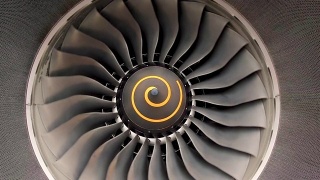 特写喷气涡轮发动机的飞机视频素材模板下载