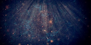 扫描指纹生物识别。未来的安全性和密码概念