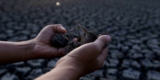 干裂土壤，泰国干旱地区