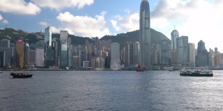 维多利亚港全景和香港天际线在中国