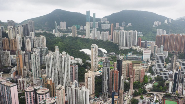 香港中区建筑物外观的空中超差图