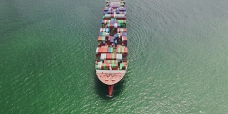 4K分辨率鸟瞰图集装箱码头及货轮物流运输，泰国工业业务航运，国际水运