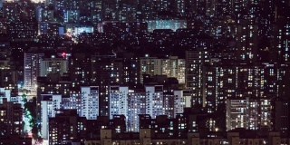 T/L WS HA TD Skyline and Residential Area at Night /北京，中国