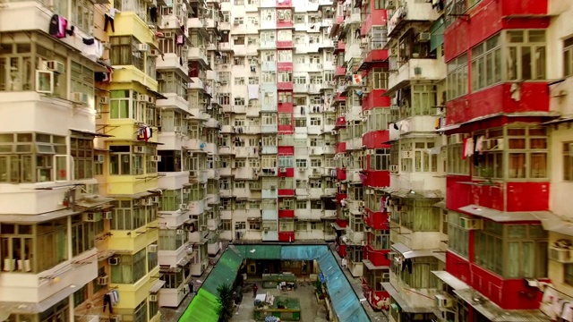 香港鱼涌逸昌大厦，无人机拍摄