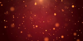 4k分辨率的圣诞背景，散焦金色粒子在红色背景，缓慢下降的白色散焦，闪烁的灯光背景，