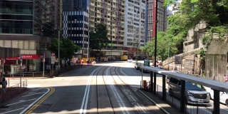 香港市容-有轨电车驶往港岛东天后