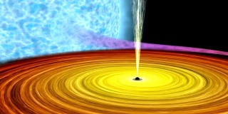 黑洞吸收恒星，天文精确的3D动画
