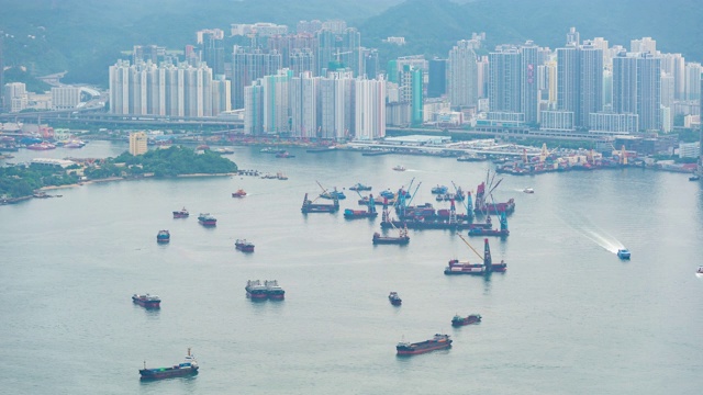 货柜港口港口航运分拨仓库工业香港城市