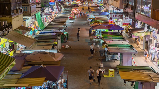 在香港孟角地区的传统市场上，人群拥挤