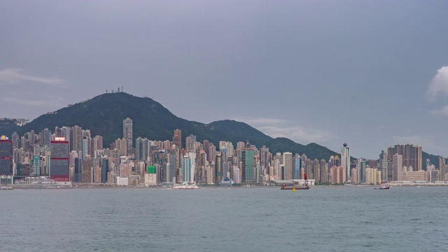 从早到晚香港城市海港和港岛现代城市商务区