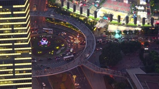 上海市中心的夜景视频素材模板下载