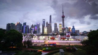 日落时分的中国上海市区视频素材模板下载