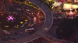 上海市中心的夜景视频素材模板下载