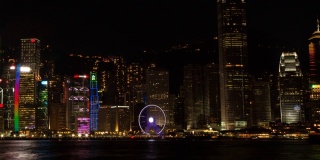 时光倒流的香港摩天大楼的夜景