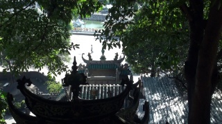 澳门最古老的寺院妈祖庙的屋顶视频素材模板下载