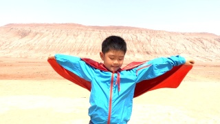 吐鲁番火焰山的超级英雄视频素材模板下载