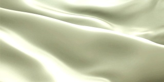 丝绸旗动画奶油色背景视频在风中飘扬。现实的白旗背景。奶油色旗帜循环特写1080p全高清镜头。令人放松的淡黄色奶油缎旗