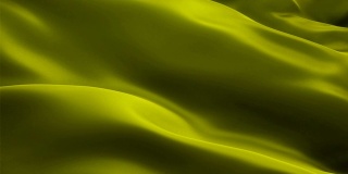 丝绸旗动画橄榄色背景视频在风中飘扬。现实的米色旗帜背景。橄榄色旗帜循环特写1080p全高清镜头。橄榄缎旗