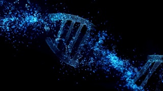 DNA分子模型。发光粒子视频素材模板下载