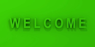 “欢迎”绿色3D图形