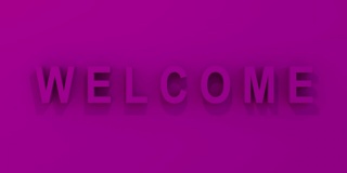 “欢迎”3D图形在粉红色/品红