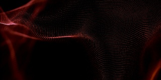 4k抽象红色背景波粒子形式。股票视频