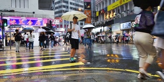 香港交通在雨中