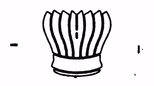 厨师帽图标动画素材和阿尔法通道