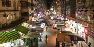 时间流逝:香港花园夜购物街街市