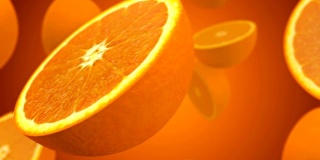 健康的有机橙子旋转和过渡与亮度无光阿尔法通道-无缝循环-库存视频