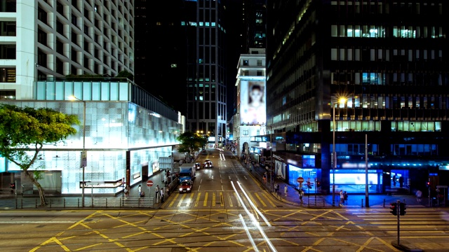 繁忙的街道，繁忙的交通时间流逝香港。