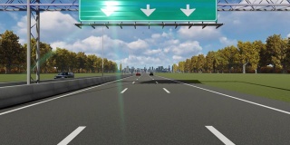 高速公路上的指示牌指示中国上海市4K股票视频入口