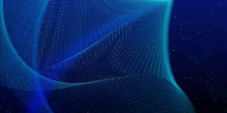 美丽抽象的波浪技术背景与蓝色光数字效果的企业理念