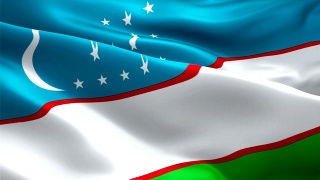 乌兹别克斯坦国旗。运动循环视频在风中摇摆。现实的乌兹别克国旗背景。乌兹别克斯坦旗帜循环特写1080p全高清1920X1080镜头。乌兹别克斯坦，欧盟，欧洲国家国旗镜头视频的电影，新闻视频素材模板下载