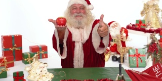 圣诞老人支持苹果和健康饮食