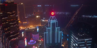 澳门市区夜间灯光航拍4k中国全景图