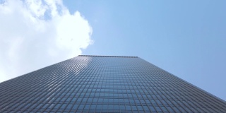 360度视图。东京市景写字楼和天空的背景