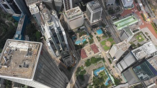 飞越香港中区上空的画面视频素材模板下载