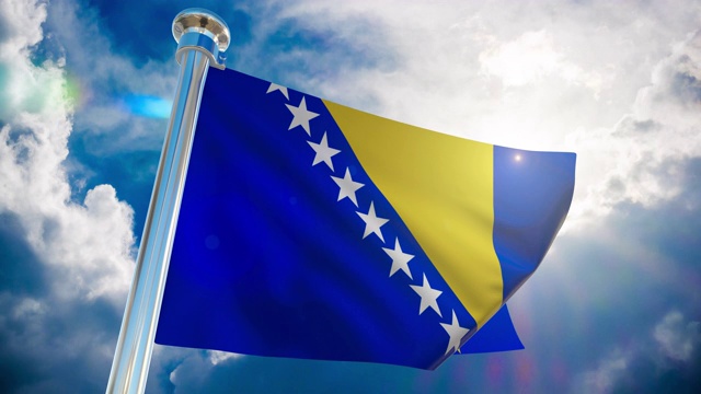 4K -波斯尼亚旗帜|可循环股票视频