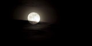 夜空中有云有月的景象