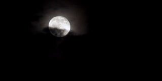 夜空中有云有月的景象