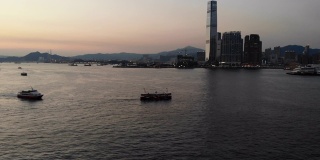香港维多利亚港日落天星小轮