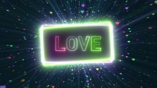 霓虹背景与爱视频素材模板下载