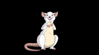 小白鼠坐着说话动画阿尔法马特视频素材模板下载