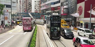 时间流逝，香港商务区的交通情况