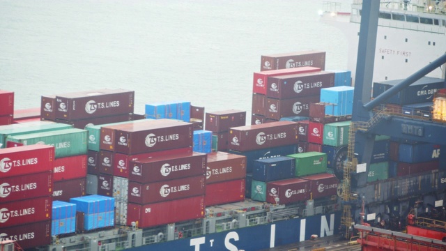 4k Dci中国香港青衣货柜码头日照时间，物流