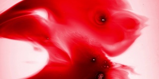 红墨流水，抽象，4k股视频