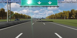 长沙市高速公路上4K库存视频入口指示牌