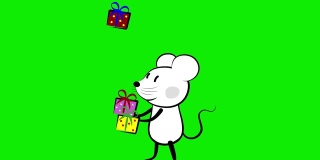 鼠鼠杂耍新年礼物绿幕